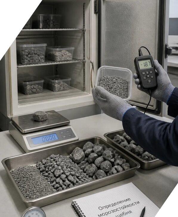 Определение морозостойкости щебня в Северске от 3638 р. | ЭкспертизаРоссия